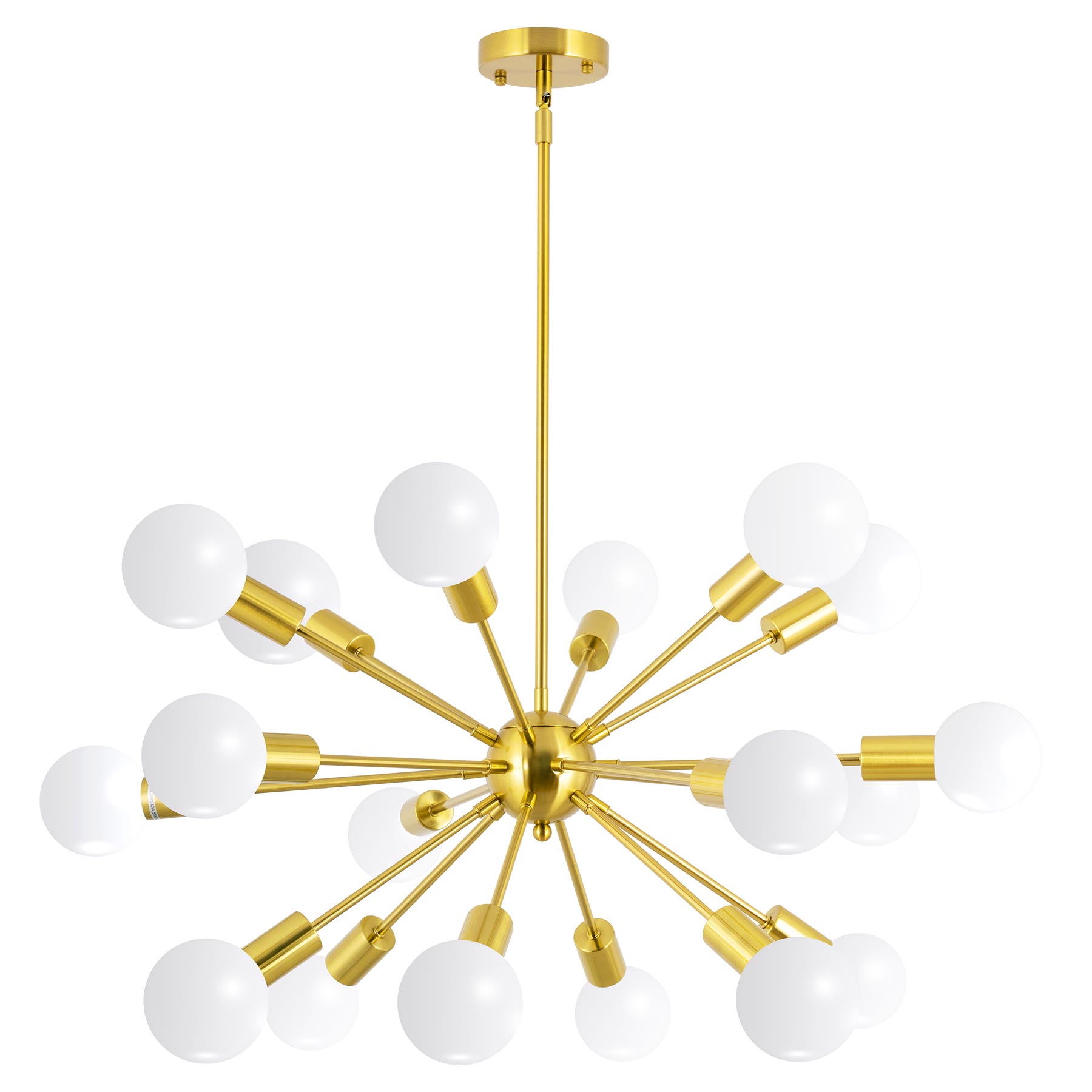 Sputnikhouz Mid-Century 18-Light Modern Gold Sputnik Chandelier Gold Sputnik Chandelier