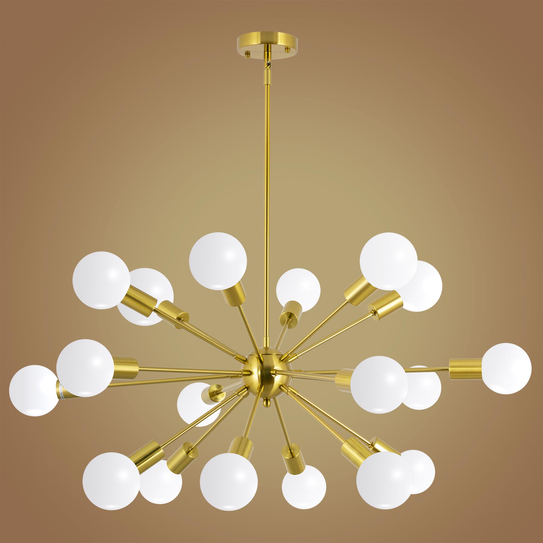 Sputnikhouz Mid-Century 18-Light Modern Gold Sputnik Chandelier Gold Sputnik Chandelier