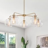 5-LightBlownGlassModernGlobeChandelier_2