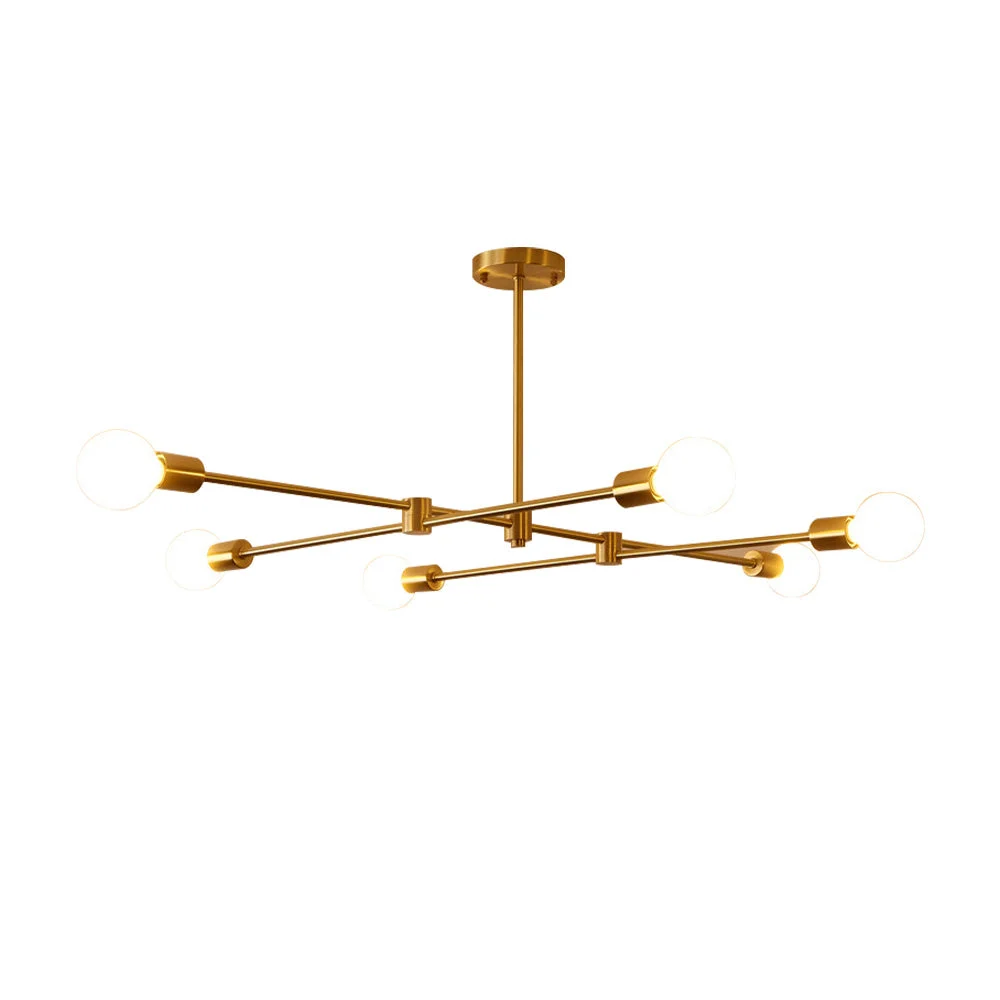 Sputnikhouz Mid-Century 6-Light Semi Flush Mount Asymmetrical Sputnik Light Asymmetrical Sputnik Light