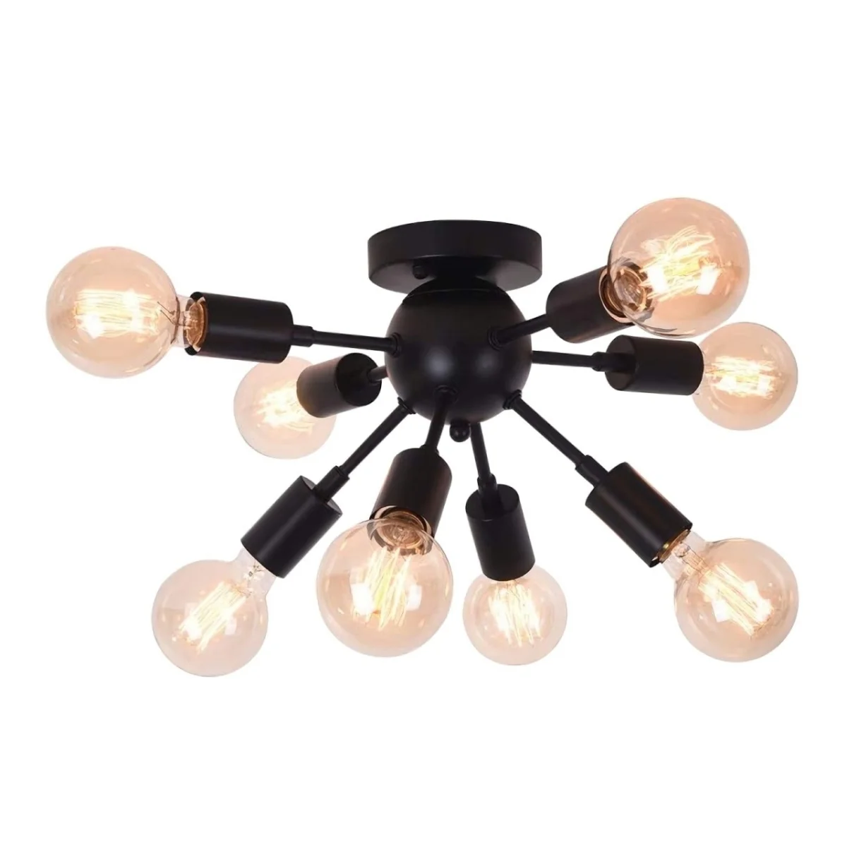 Mid-Century Flush Mount Modern Black Sputnik Ceiling Light Modern Black Sputnik Ceiling Light