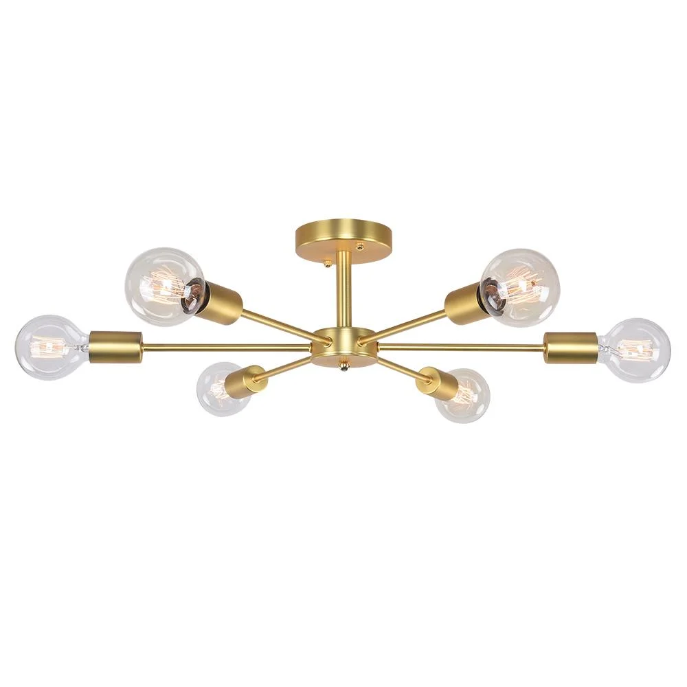 Sputnikhouz Modern 6-Light Sputnik Semi Flush Mount Light Sputnik Semi Flush Mount