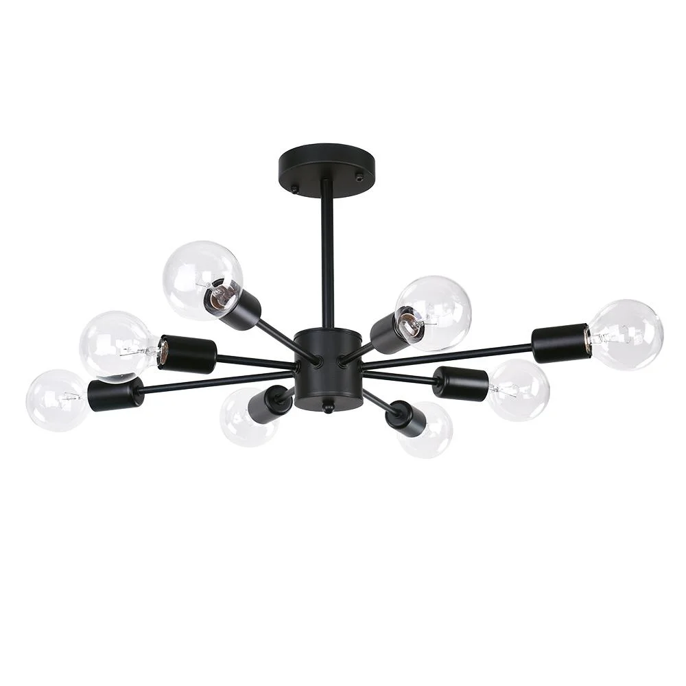 Modern Linear Black Sputnik Semi Flush Mount Light Black Sputnik Semi Flush Mount