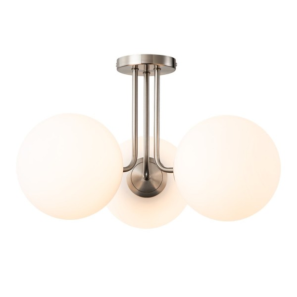 Ceiling Light-Modern 3-Light Glass Globe Semi Flush Ceiling Light