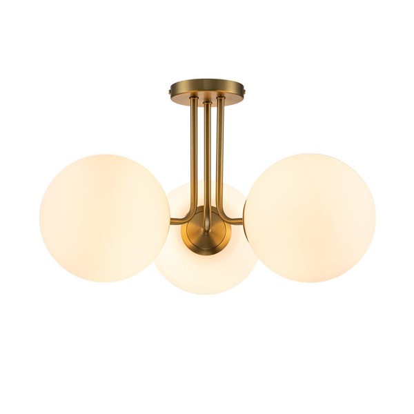 Ceiling Light-Modern 3-Light Glass Globe Semi Flush Ceiling Light