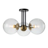 Ceiling Light-Modern 3-Light Glass Globe Semi Flush Ceiling Light