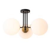 Ceiling Light-Modern 3-Light Glass Globe Semi Flush Ceiling Light