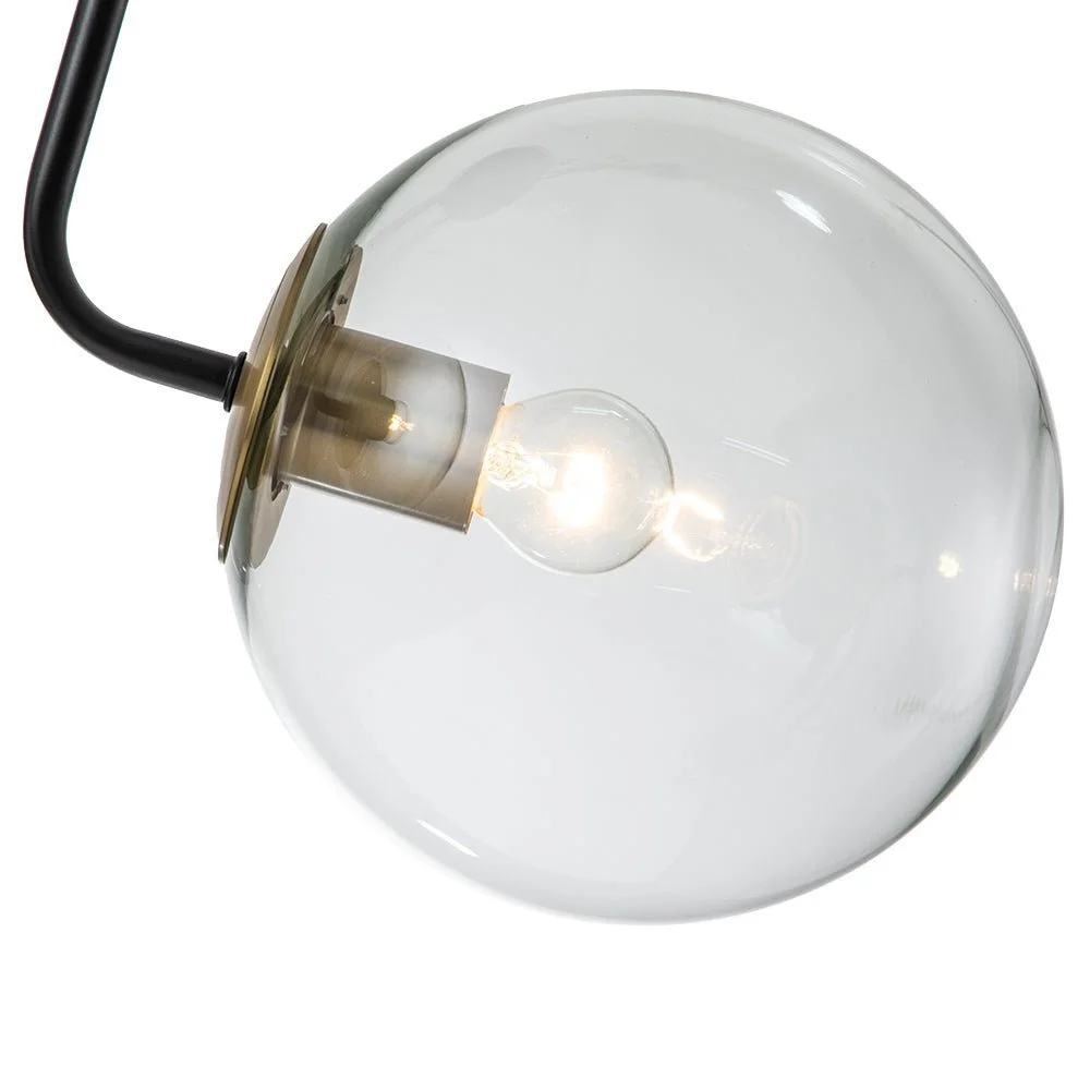 Globeluz Modern Glass 3-Light Globe Semi Flush Mount Light 3-Light Globe Semi Flush Mount