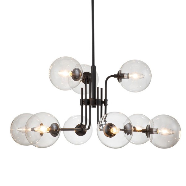 Chandelier-Modern 9-Light Glass Globe Sputnik Chandelier