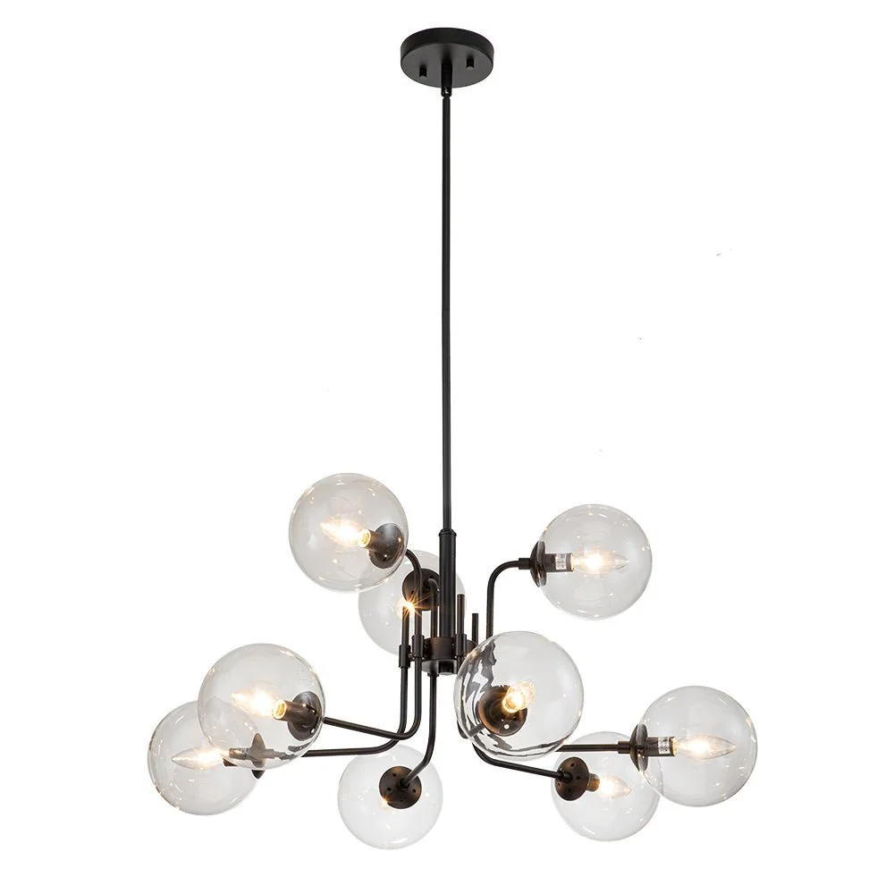 Modern Clear Glass Bubble Black Sputnik Chandelier Bubble Black Sputnik Chandelier