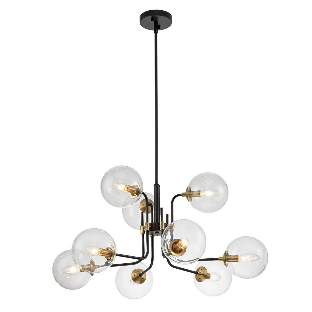 Globeluz 9-Light Sputnik Modern Glass Bubble Chandelier Modern Glass Bubble Chandelier