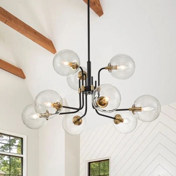 Chandelier-Modern 9-Light Glass Globe Sputnik Chandelier