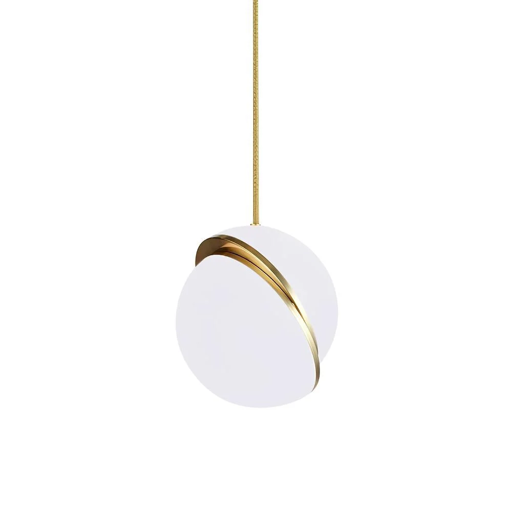 Globeluz Modern Decorative Sphere Glass Brass Pendant Light Glass Brass Pendant Light