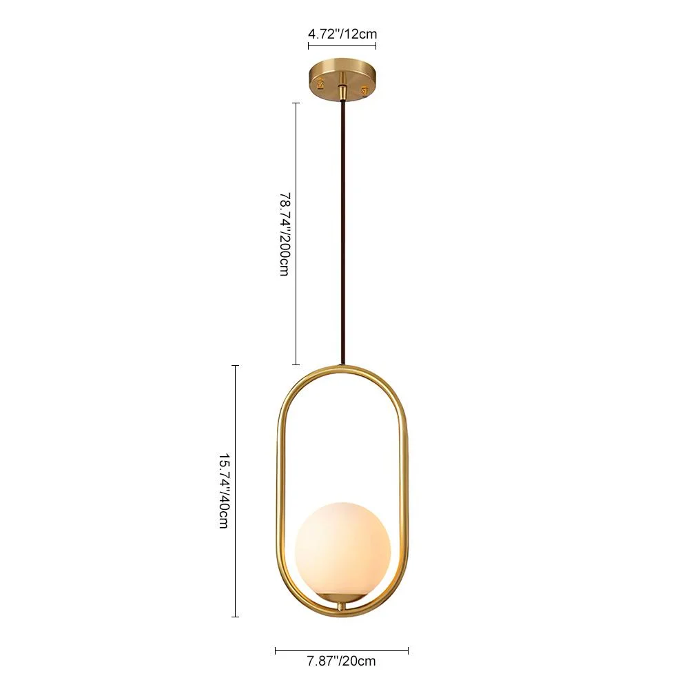 Globeluz Modern Minimalist Brass Hanging Globe Pendant Light Hanging Globe Pendant Light