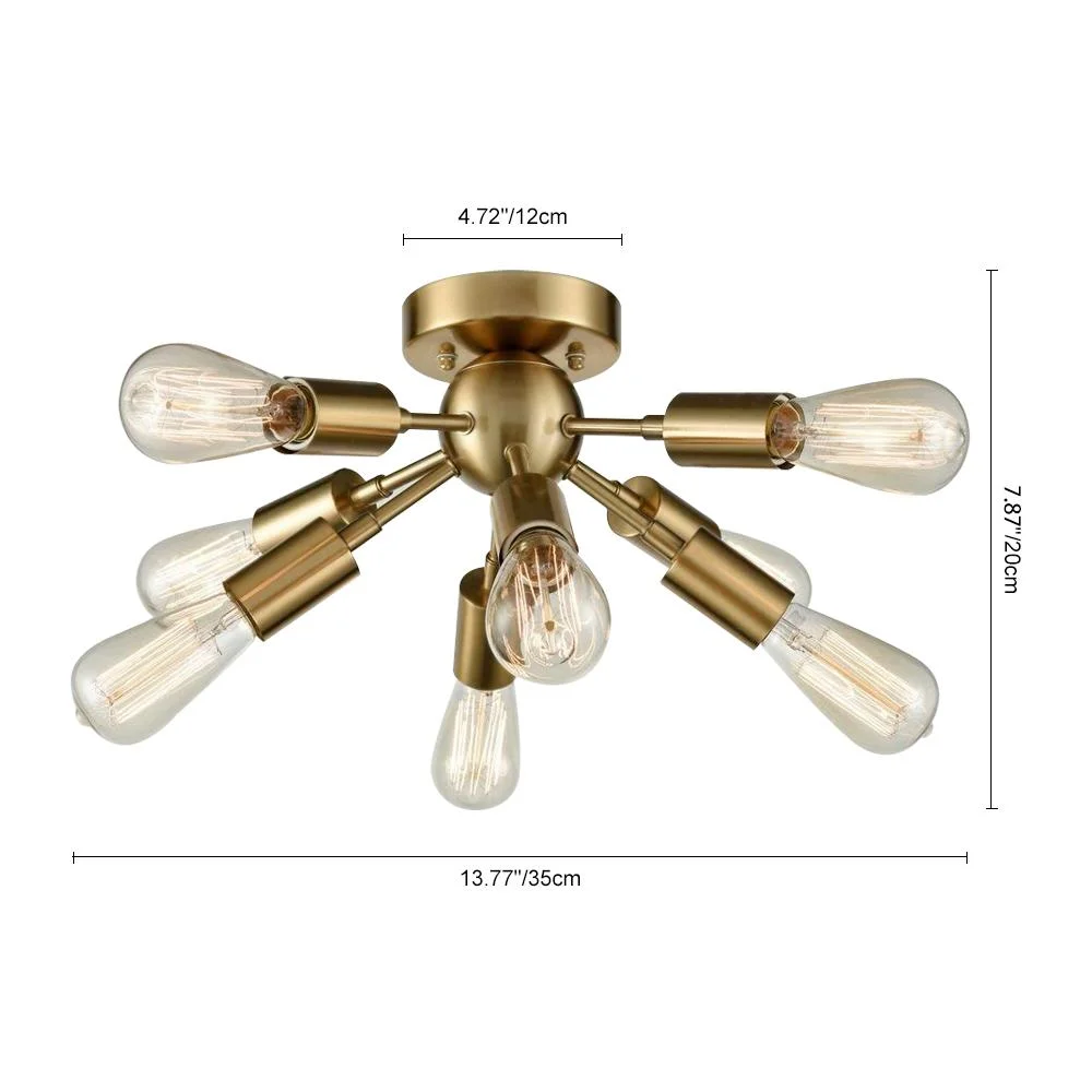 Sputnikhouz 8-Light Mid-Century Flush Mount Modern Sputnik Chandelier Modern Sputnik Chandelier