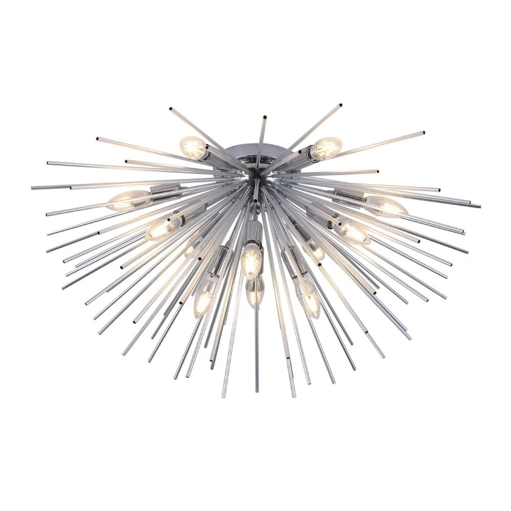 Sputnikhouz Modern 12-Light Sunburst Flush Mount Chandelier Sunburst Flush Mount Chandelier