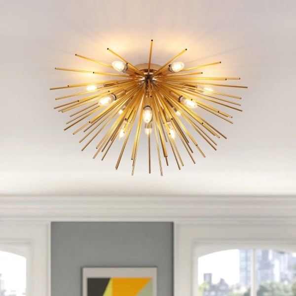 Sputnikhouz Modern 12-Light Sunburst Flush Mount Chandelier