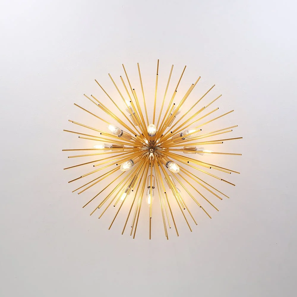 Sputnikhouz Modern 12-Light Sunburst Flush Mount Chandelier Sunburst Flush Mount Chandelier