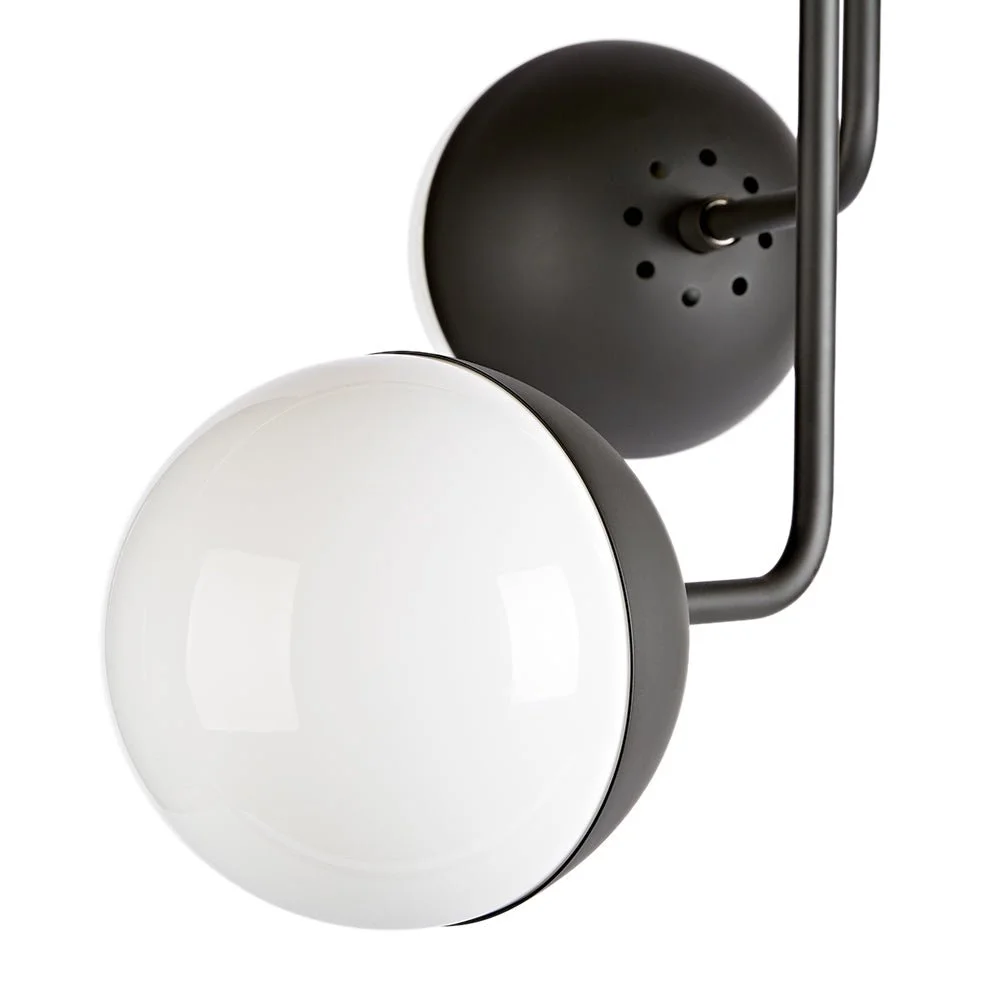 Globeluz 3-Light Semi-Flush Mount Frosted Glass Globe Ceiling Light Frosted Glass Globe Ceiling Light