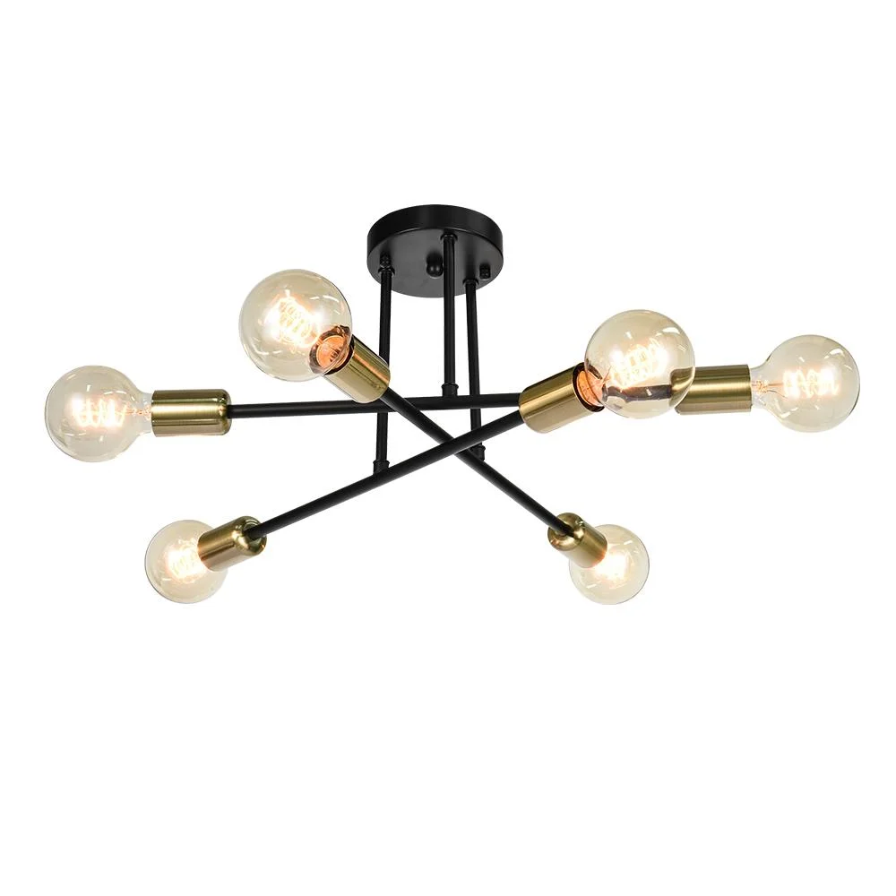 Sputnikhouz Modern 6-Light Semi Flush Mount Sputnik Sphere Ceiling Light Sputnik Sphere Ceiling Light