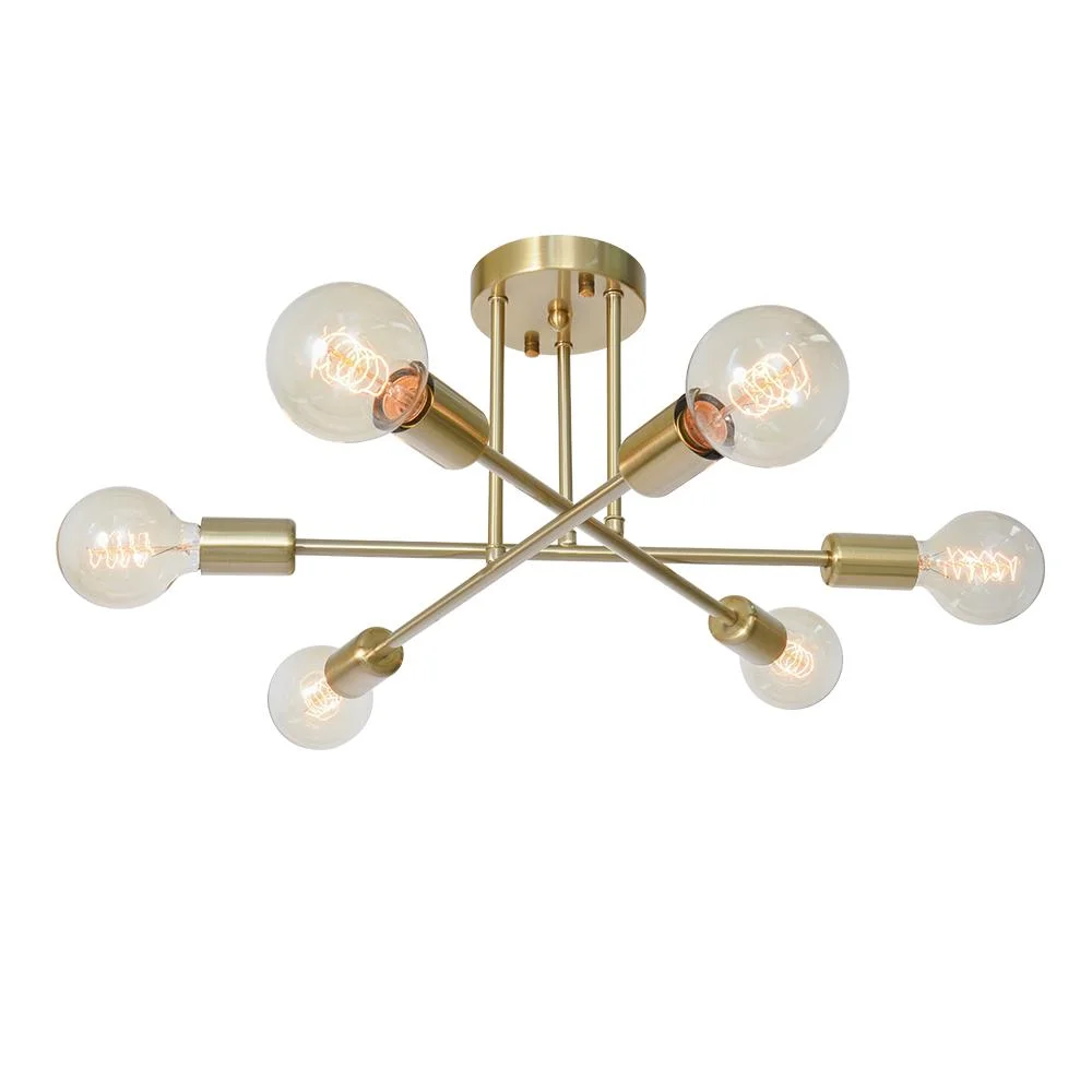 Sputnikhouz Modern 6-Light Semi Flush Mount Sputnik Sphere Ceiling Light Sputnik Sphere Ceiling Light