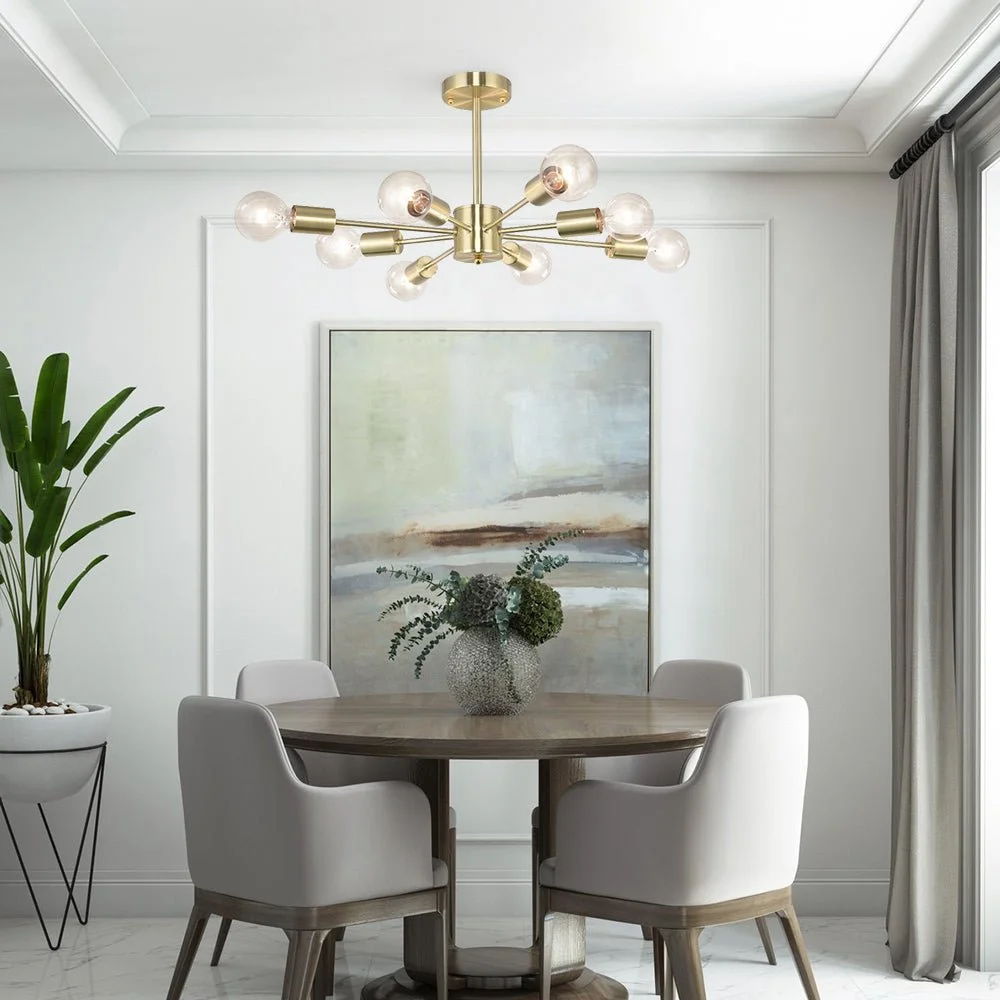 Sputnikhouz 8-Light Semi Flush Mount Modern Sputnik Ceiling Light Modern Sputnik Ceiling Light