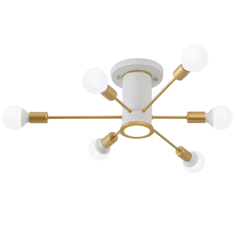 Sputnikhouz 6-Light Mid-Century Sputnik Ceiling Light Semi Flush Mount Sputnik Ceiling Light