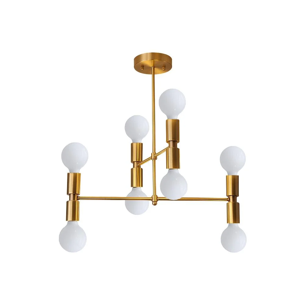 Sputnikhouz 8-Light Modern Linear Sputnik Semi Flush Mount Chandelier Sputnik Semi Flush Mount