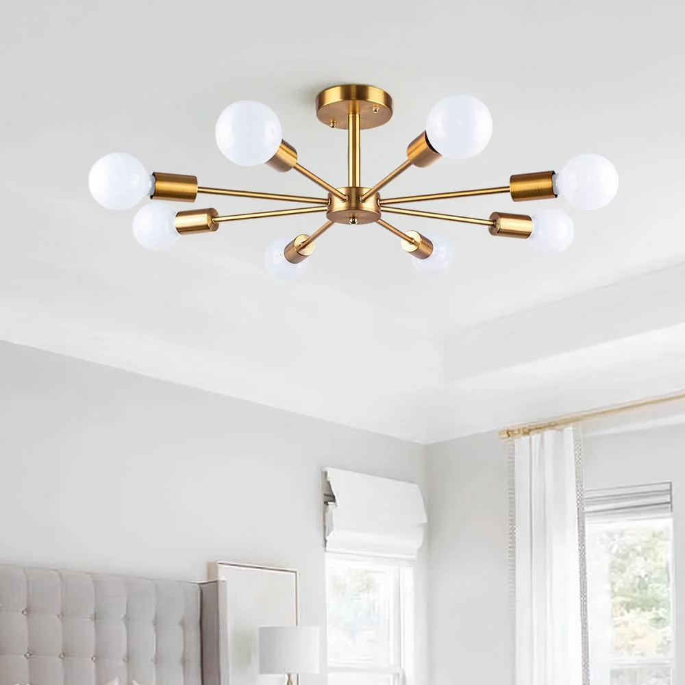 Sputnikhouz Symmetrical Semi Flush Mount Sputnik Light Fixture Sputnik Light Fixture