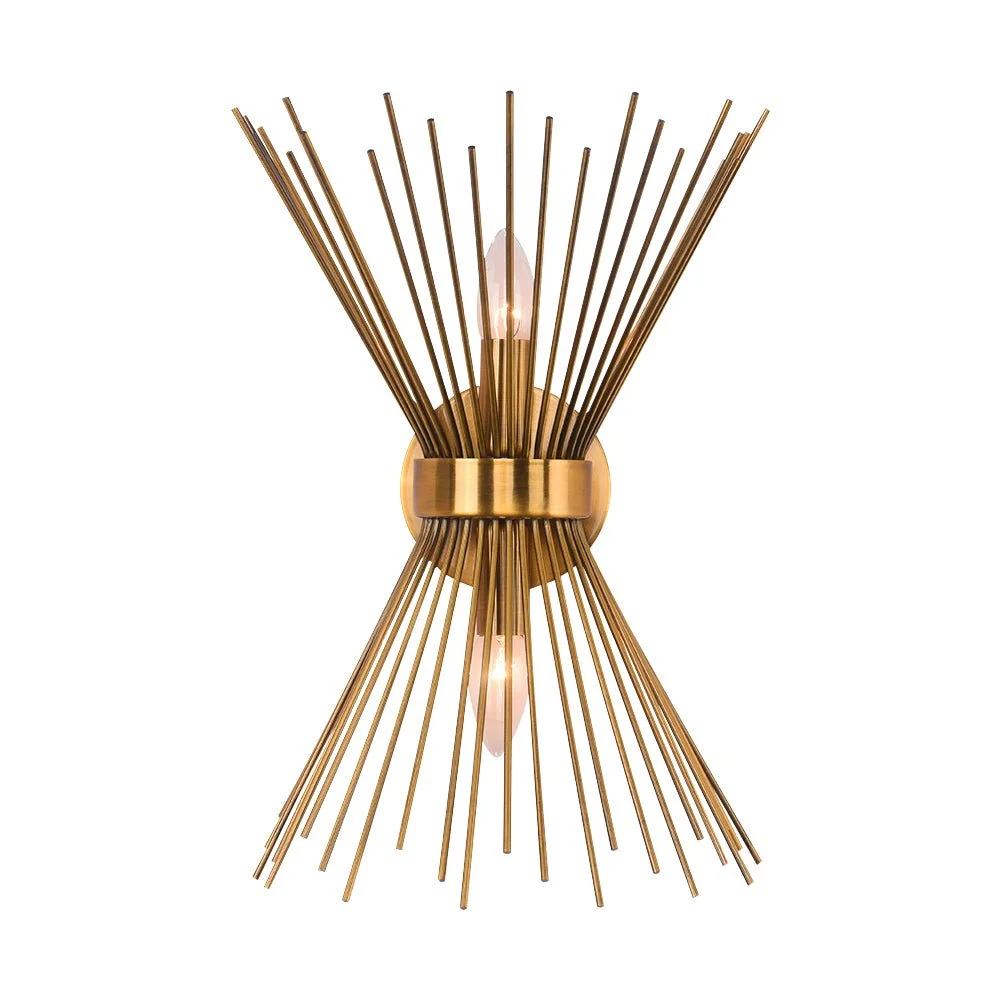 Modern Sunburst Brass Sputnik Wall Sconce Light Sunburst Brass Sputnik Wall Sconce