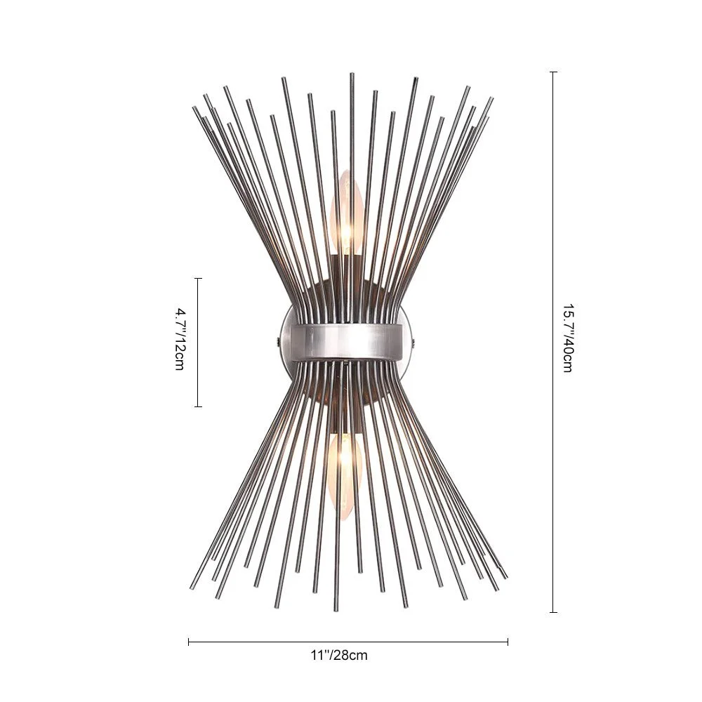 Modern Sunburst Brass Sputnik Wall Sconce Light Sunburst Brass Sputnik Wall Sconce