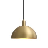 Pendant-Mid-Century Single Light Brass Dome Pendant