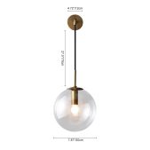 Wall Sconce-Mid-Century Glass Globe Hanging Wall Sconce