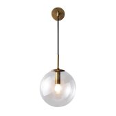 Wall Sconce-Mid-Century Glass Globe Hanging Wall Sconce